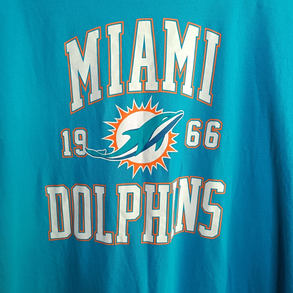 3XL Miami Dolphins NFL Aqua T-shirt Football Casual Dad Florida Travel Cotton